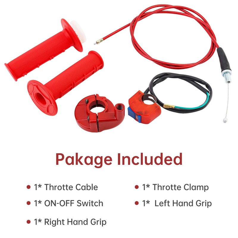 7/8" 22mm Throttle Replacement Kit Cable Kill Switch for 50-250cc