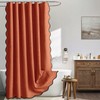 MIULEE 84" Long Scalloped Shower Curtain Linen Textured with 12