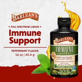 Barlean's Barlean's Peppermint Olive Leaf Complex Liquid Immune Support Supplement with 95mg Oleuropein Antioxidants, 16 Ounce