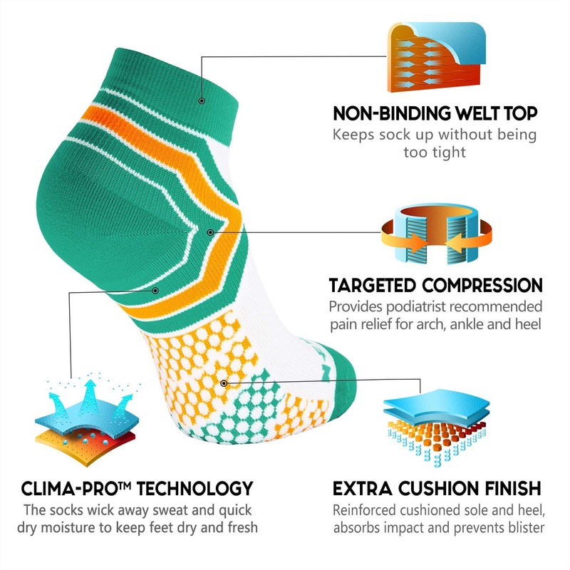 NEWZILL Low Cut Compression Socks - Unisex Running Socks with