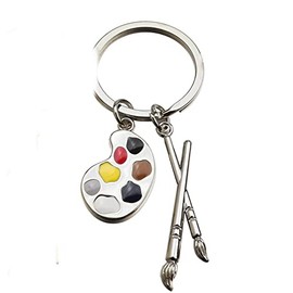 Art Lovers Gifts for Women Art Keychain Gifts for Artists Women Who Paint Art Teacher Student Gifts for Painters Palette Paint Brush Keychain Artist Birthday Gifts