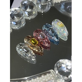 Glitter Gem Handmade Nail Tips - Pink / 글리터젬 수제네일팁 - 핑크