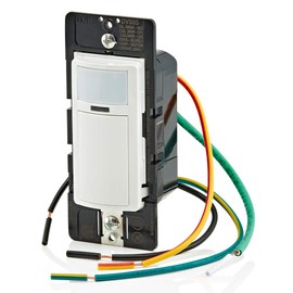 Leviton Decora Vacancy Motion Sensor In-Wall Switch, Manual-On, 5A, Works as Single Pole or 3-Way, DVS05-1LZ, White/Ivory/Light Almond