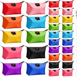 30 Piezas Bolsas de Maquillaje Impermeables Plegables, Gran Capacidad con Decoración de Nylon, Set Organizador para Cosmeticos y Viaje, Multicolor