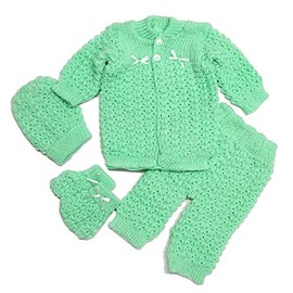 Juego de 4 piezas de ganchillo unisex para recién nacidos, Verde, Talla única