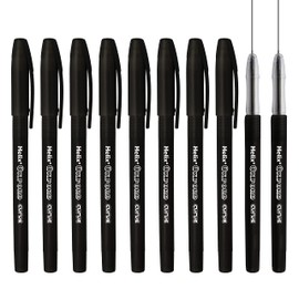 Helix Oxford Curve Ballpoint Pen - 1.0mm Needle Point Nib - Black Ink - Pack of 10