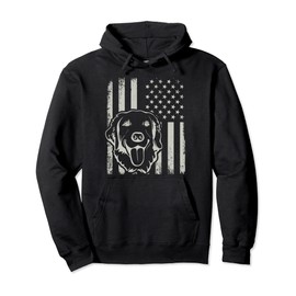 Proud Patriotic Golden Retriever Owner Lover American Flag Pullover Hoodie
