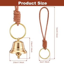 ElevateTech 2Pcs Vintage Hanging Bell for Door Knob Jingle Bells Outside Hanging Decor Indoor Decoration Clear Ringing Sound Suitable Home Garden Christmas (Gold)