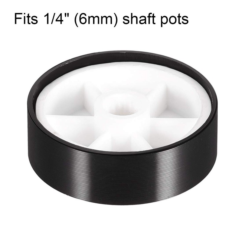 sourcing map 2 x Aluminium Volume Control Potentiometer Knurled Shaft