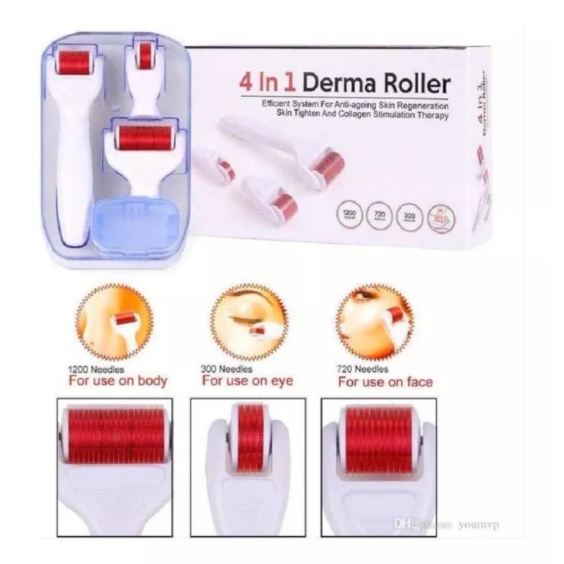 Meso Roller Derma Roller Rodillo Facial Microagujas Regenera 4 En