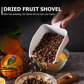 DOITOOL Plastic Ice Scoop - 1Pcs Kitchen Food Scoop , White Flour Sweet Scoops for Kitchen Bar Buffet Garden - Multipurpose Scoop (28X13X8cm)