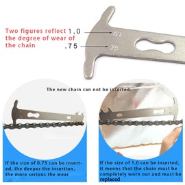 Bike Chain Wear Indicator Tool - Upgraded Portable Bicycle Chain Measuring Gauge Ruler for Road and Mountain Bikes Compatible with Most Bicycle Chains (Silver)
