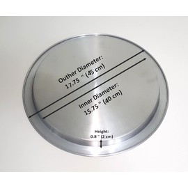 DLK - 18'' XXL - Big Aluminum Kunefe Tray, Kunafa Plate set, Kunefe Pan for Sweet ,Kunafeh or Kadaifi, Silver