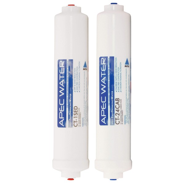 APEC Water Systems FILTER-SET-CTOP US Made Double Capacity Replacement Filter Set For Ultimate Series Countertop Reverse Osmosis Water Filter System Stage 1-2, White