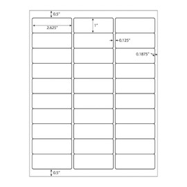 1" X 2-5/8" Address Labels 30 Per Sheet Sticker Paper for Laser and Inkjet Printers, 8.5"×11" White- 3000 Labels