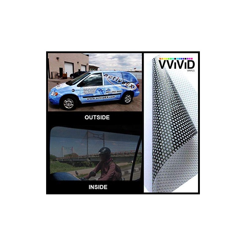 VViViD - Película de vinilo perforada para ventana para evitar