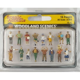 Woodland Scenics A1958 Passers-by 16 Normal People Figures Track H0 HO 1:87 16 People