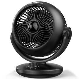 Quiet Fan, 22 dB Table Fan, Very Quiet, Fan with 3 Speeds, 100/70° Adjustable Tilt for 20 m² Rooms, Powerful 3D Turbo Fans for Office, Bedroom, Black