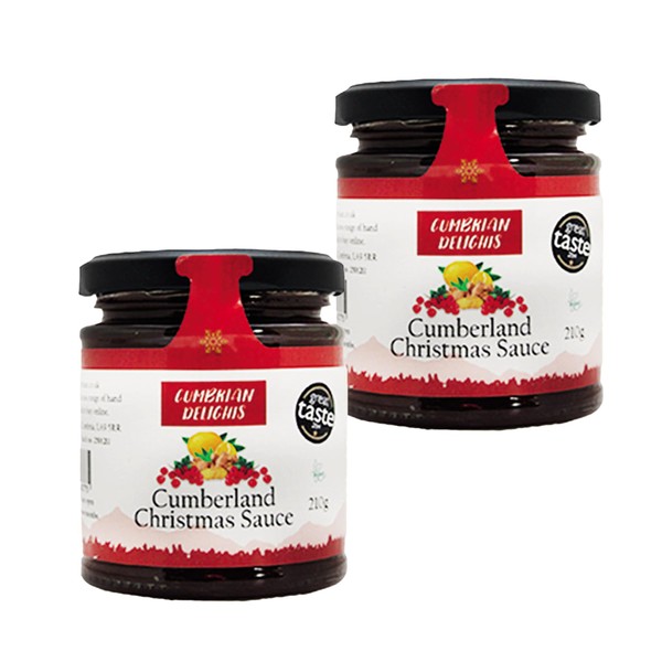 Cumbrian Delights Cumberland Christmas Sauce Twin Pack, Includes Redcurrant, Oranges & Port, Rich & Fruity, Handcrafted in the Lake District, No Flavourings & Additives, Gluten Free, Vegan 2x210g