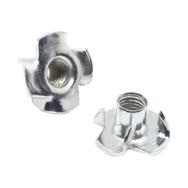 BENLIUDH 30Pcs T-Nuts 4-jaw, Zinc-Plated Steel T-nut for Wood (M5)
