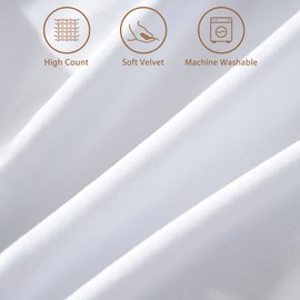 Top Finel 26x26 Euro Pillow Shams Set of 2 Decorative Throw Pillow Covers for Bed, Soft Velvet Couch Cushion Cases with Pom-poms for Bedroom, Pure White Winter Spring Home Decor