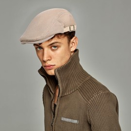 meioro Men's Mesh Flat Cap Breathable Summer Newsboy Hat Adjustable Beret Ivy Caps Irish Cabbie Driving Hats