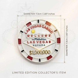 3D Resin Las Vegas Poker Chip Fridge Magnet 2.87in Decor Souvenir
