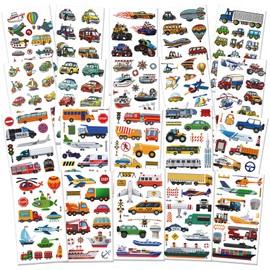 Temporary Tattoos for Kids, 20 Sheets Kids Temporary Tattoos - Waterproof & Long Lasting, Party Bag Fillers, 250+ Designs for Boys Girls, Party Favors, Birthday Gifts, Creative Play (Transportation)