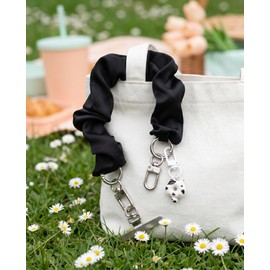 Azixcos Scrunchie, Smartphone Strap, Wrist, Hand Strap, Frill Wrist Strap, Satin Material, Removable, Washable, Cute, Fashionable, Fall Prevention, Lost Prevention, Name Tags, Employee Cards