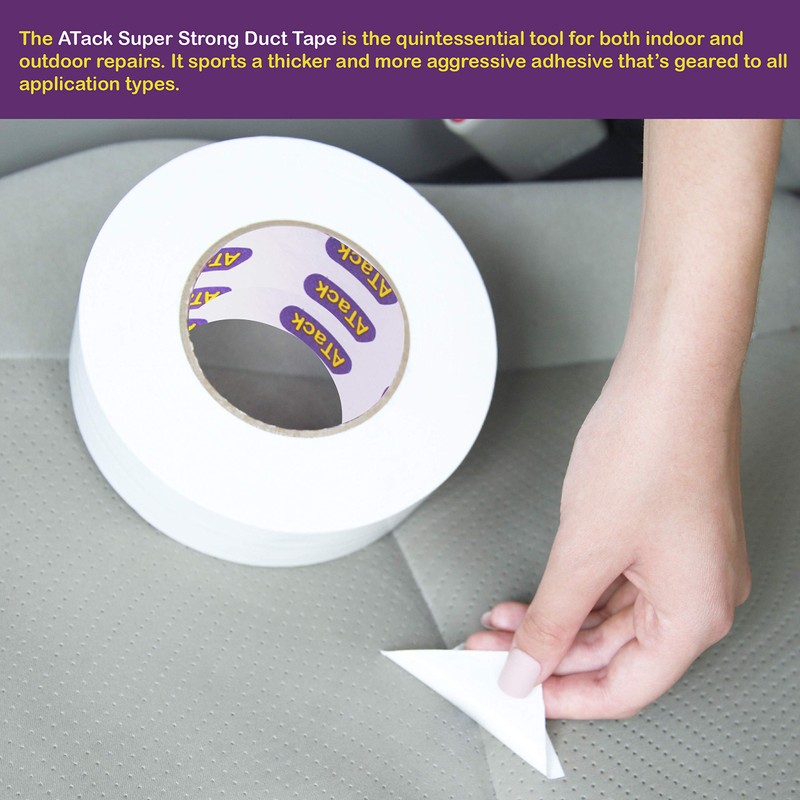 ATack Super Strong Duct Tape, White, 3 Inches x 30