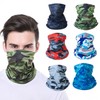 Multifunctional Ice Silk UV Protection Mask Neck Gaiter for Summer Outdoor Sports, Fishing, Cycling Faded Green Python Pattern + Free Size 10ea