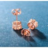 MDFUN Rose Gold Plated 6.0mm Round Brilliant Crown Opal and