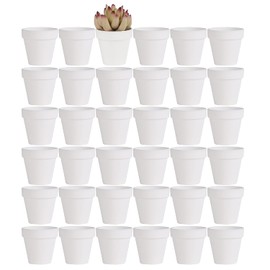 "Yishang- 36 Pzas Pequeñas Mini Macetas Blancas de Arcilla, Maceta de Terracota de 2.5" Maceta de Cerámica de Arcilla, Macetas de Terracota de Flores de Cactus,- “Blanco, “2.5 Pulgadas