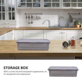 Cabilock 3Pcs Flatware Plastic Tray with Lid Kitchen Cutlery Drawer Organizer Silverware Countertop Storage Container Tableware Storage Organizer