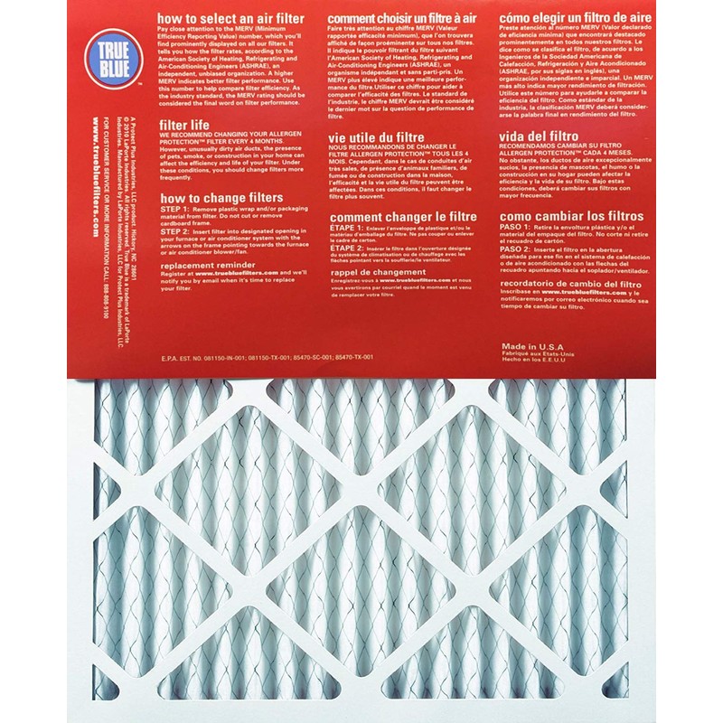 True Blue Allergen 14x25x1 Air Filter , MERV 11, 4-Pack