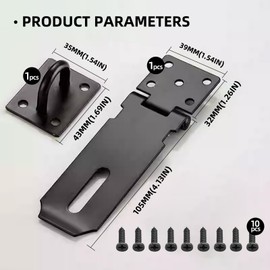 Heavy Duty Stainless Steel Padlock Hasp and Staple - 4 Inch Security Door Clasp for Shed, Gate, Cabinet, Window - Corrosion-Resistant Shed Door Latch with Screws for Home, Garden, Pet Cage