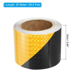 PATIKIL Reflective Tape, 1 Roll 20m x 10cm Waterproof Tape with High Visibility and Warning for Truck Trailer Cars, Yellow Black