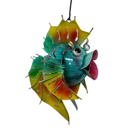 Angel Unique Metal Candle Holder Blow Fish Hanging Art