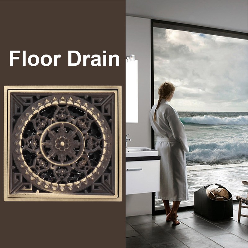 Floor Drain European Style Antique Bathroom Copper Drain Set for