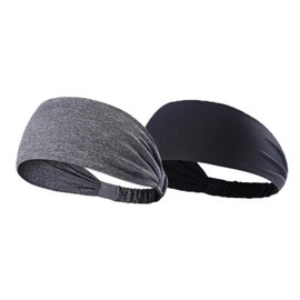 Unisex Sports Workout Wide Sweat-Absorbing Turban Headband Headband 2 - Cool Headband - Gray 5ea