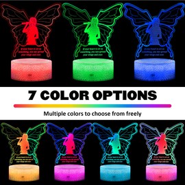 Butterfly Night Light,Butterflies Christian Gifts for Women Birthday Remote 3D Table Lamp Dynamic Color Changing,Dimmable Nightlight Bedroom Room Decor Lamp Inspirational Gifts for Women