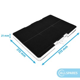 AllSpares Activated Carbon Filter for Cooker Hood Suitable for Bosch DHZ5346 / 11026771/00705432, Siemens LZ53451 and Neff Z5102X1 (315 x 215 x 21 mm)