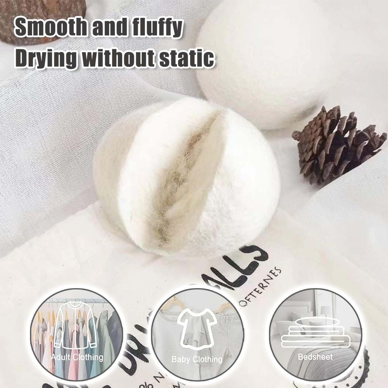 Pack of 16 Dryer Balls, 100% Natural Sheep Dryer Balls