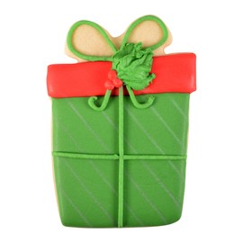 R&M Christmas Gift Cookie Cutter, Holiday Present Cookie Cutter, Birthday Present Cookie Cutter 3.5 Inches, Red