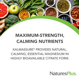 Natures Plus KalmAssure Magnesium 420 mg - 90 Vegan Capsules, Pack of 2 - Supports Nerve & Muscle Relaxation - Non-GMO, Gluten Free - 60 Total Servings