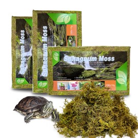 BNOSDM 3 Pack 5.2oz Natural Sphagnum Moss for Reptiles, 20QT Reptile Moss Substrate, Long Fibered Peat Moss Terrarium Bedding for Snakes, Leopard Geckos, Turtles, Frogs, Hermit Crabs