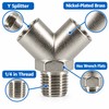 1/4in NPT Y-Shaped Pipe Splitter for Flow Distribution – Nickel-Plated