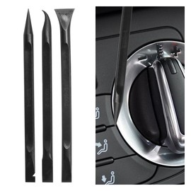 DUSCOKE 3PCS Plastic Scraper Tool - Multi-Purpose Non-Scratch Scrapers Cleaning Tool for Tight Spaces - Pen-Shaped Label Sticker Remover Scraper for Car Detailing Kitchen Crevices Gaps (Black)