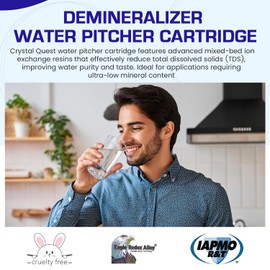 Crystal Quest Demineralizer (DI) Water Filter Pitcher Cartridge – Advanced Filtration for Clean, Healthy Water, Removes Contaminants, Long-Lasting, Easy Installation, 500 Gallons Capacity [Pack of 6]