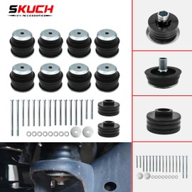 KF04060BK Body Mount Bushing Kit for Ford F250/F350 2008-2016 Super Duty 2WD/4WD，Polyurethane Body Cab Mounts & Steel Sleeves & Hardware (Black)